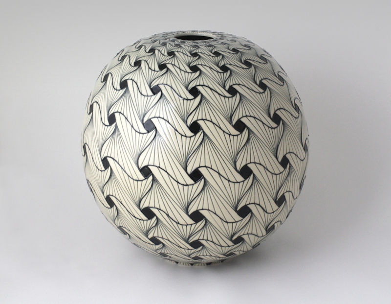 HW Designs - Tessellated Rhythms - 10inch Spherical Vase